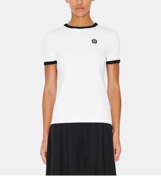 T-Shirt droit signature en coton - Kenzo - Blanc