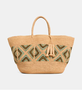 Sac panier Harena Safa raphia  - Rabarany - Multicolore