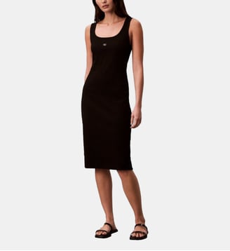 Robe fourreau mi longue sans manches - Calvin Klein - Noir