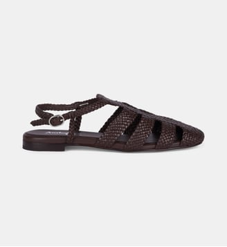 Sandales plates Miki - Anthology Paris - Marron foncé