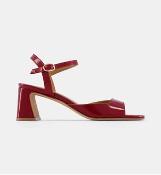 Sandales à talons Vahina cuir verni - Bobbies - Cherry gloss