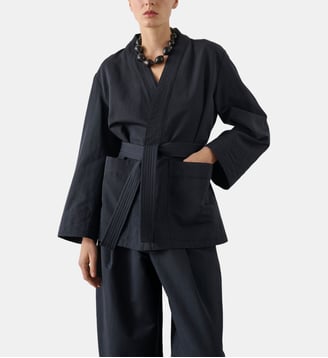 Veste Ines droite en coton mélangé - Soeur - Noir
