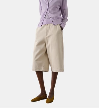 Bermuda Francis gaufré droit en coton - Soeur - Blanc gris