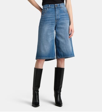 Bermuda New Becky ample en coton - Haikure - Bleu denim