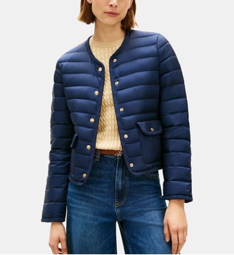Doudoune droite matelassée signature - Tommy Hilfiger - Marine