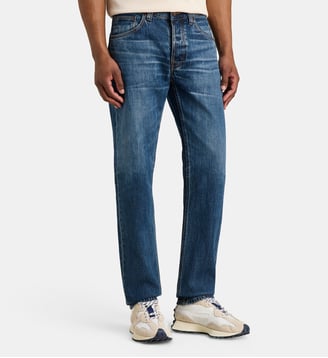Jean droit Solid Ollie Life Track - Nudie Jeans - Bleu moyen