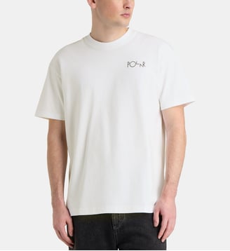 T-shirt droit signature en coton - Polar Skateboard - Blanc