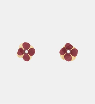 Boucles d'oreilles graphiques fleurs - Marni - Bordeaux