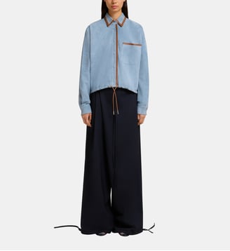 Chemise droite en cuir - Marni - Bleu clair