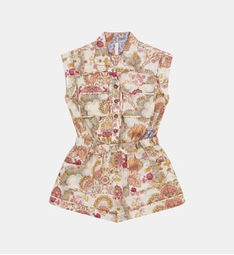Combishort en coton à imprimé floral - Zimmermann - Multicolore