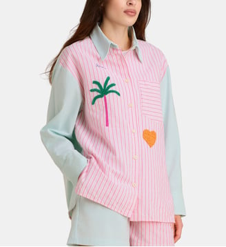 Chemise Tamarindo coton - Susanna Blu - Bleu et rose
