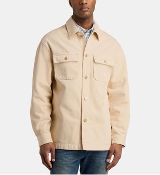 Surchemise coton denim épais boutons - Drôle De Monsieur - Sand