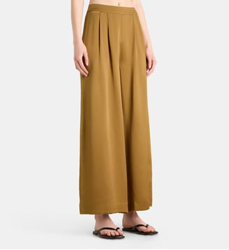 Pantalon fluide et large Swan soie - Karma Koma - Doré antique
