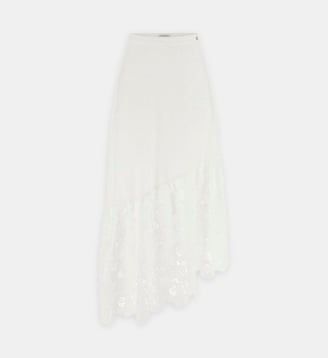 Jupe mi-longue asymétrique - Guess - Écru