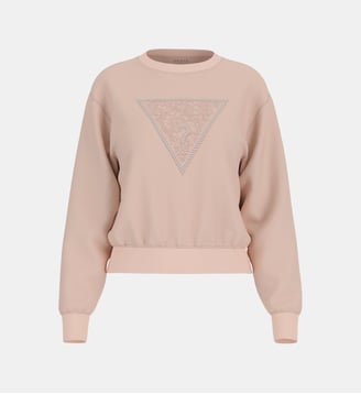 Sweat droit signature - Guess - Rose clair