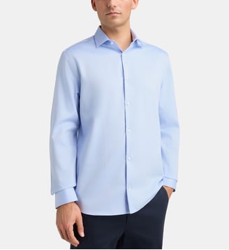 Chemise droite HSRPIN sans repassage coton - Galeries Lafayette - Bleu clair