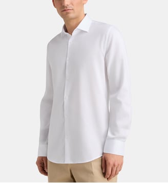 Chemise ajustée MSRPIN sans repassage coton - Galeries Lafayette - Blanc