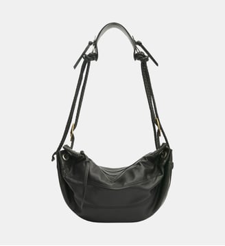 Sac demi-lune Maia Medium en cuir - Isabel Marant - Noir
