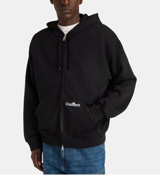 Hoodie zippé Label signature en coton - Carhartt WIP - Noir
