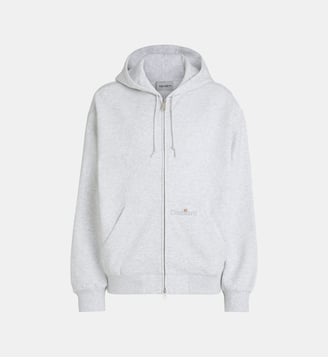 Hoodie zippé Label signature en coton - Carhartt WIP - Gris clair