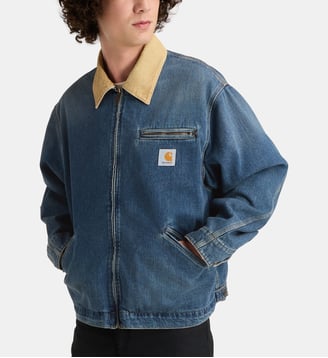 Veste droite Detroit coton denim col velours  - Carhartt WIP - Bleu denim