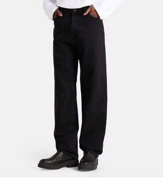 Jean droit Aaron coton denim délavé - Carhartt WIP - Noir