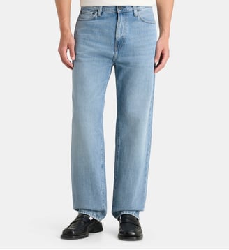 Jean droit Aaron coton denim délavé - Carhartt WIP - Bleu jean clair