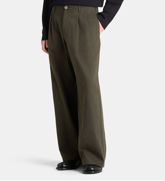 Pantalon droit bridge chino en coton - Our Legacy - Olive foncé