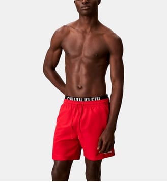 Short de bain signature - Calvin Klein - Rouge foncé