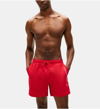 Short de bain droit signature - Tommy Hilfiger - Rouge