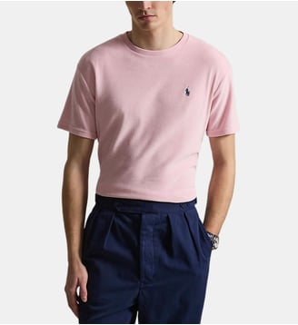 T-shirt ajusté en coton éponge - Polo Ralph Lauren - Rose