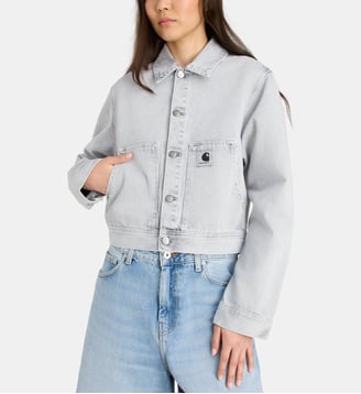 Veste droite courte classique W'Arca coton denim délavé  - Carhartt WIP - Noir clair