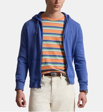 Sweat droit zippé en coton mélangé signature - Polo Ralph Lauren - Bleu moyen