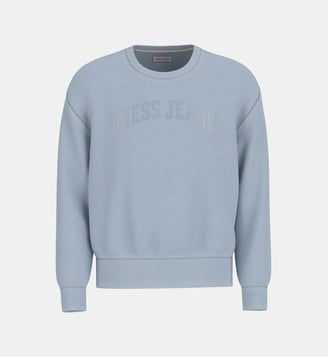 Sweat droit signature - Guess Jeans - Bleu clair