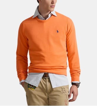 Sweat droit en molleton de coton mélangé signature - Polo Ralph Lauren - Orange