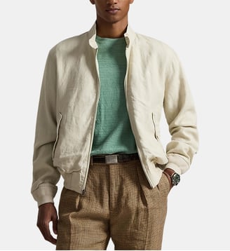 Blouson droit en lin signature - Polo Ralph Lauren - Beige sable