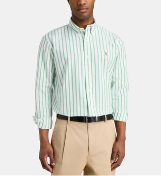 Chemise custom fit à rayures en coton Oxford - Polo Ralph Lauren - Blanc et vert