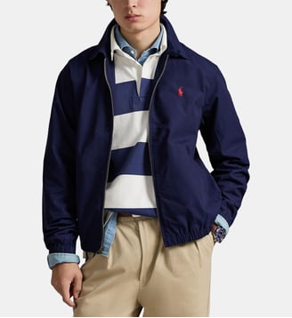 Blouson Bayport droit en coton signature - Polo Ralph Lauren - Bleu marine