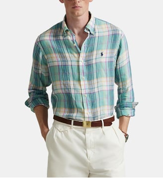 Chemise droite à carreaux en lin signature - Polo Ralph Lauren - Multicolore