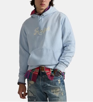 Sweat à capuche en coton mélangé imprimé  - Polo Ralph Lauren - Bleu