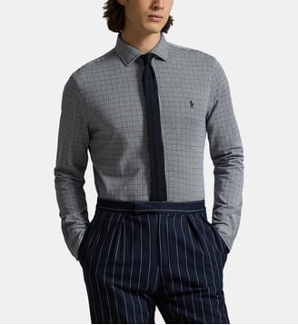 Chemise ajusté à carreaux signature en coton - Polo Ralph Lauren - Bleu marine et blanc