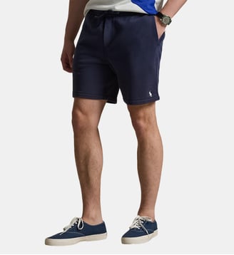 Short Terry droit en coton mélangé - Polo Ralph Lauren - Bleu marine