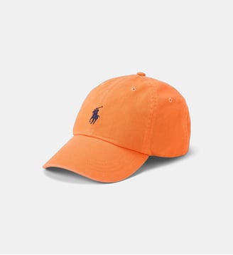 Casquette uni signature fermeture un cuir - Polo Ralph Lauren - Orange