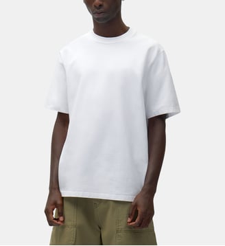 T-shirt droit coton signature et motif abstrait au dos - Arte - Blanc et bleu