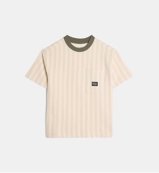 T-shirt droit S-Verso en maille de coton mélangé - Teddy Smith - Beige et kaki