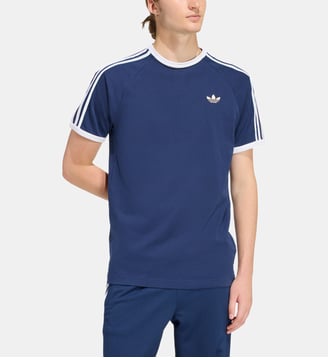 T-shirt droit bandes signature - Adidas Originals - Bleu marine