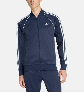 Sweat droit zippé signature - Adidas Originals - Bleu marine
