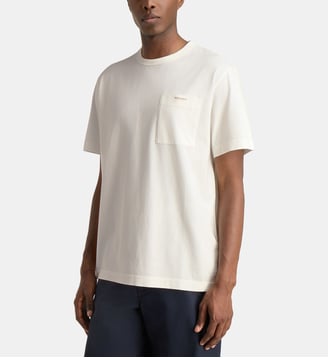 T-shirt droit signature en coton - Woolrich - Blanc