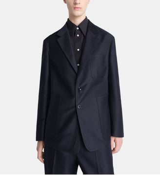 Veste classique droite en coton poches plaquées - Lemaire - Noir