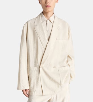Veste classique ample en soie mélangée fermeture deux boutons - Lemaire - Vanille